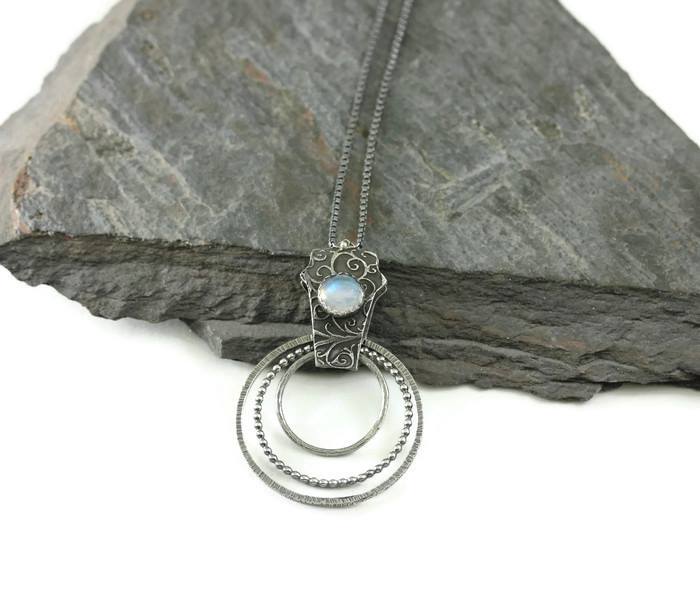 Meridian Moonstone Necklace - Boho Jewelry