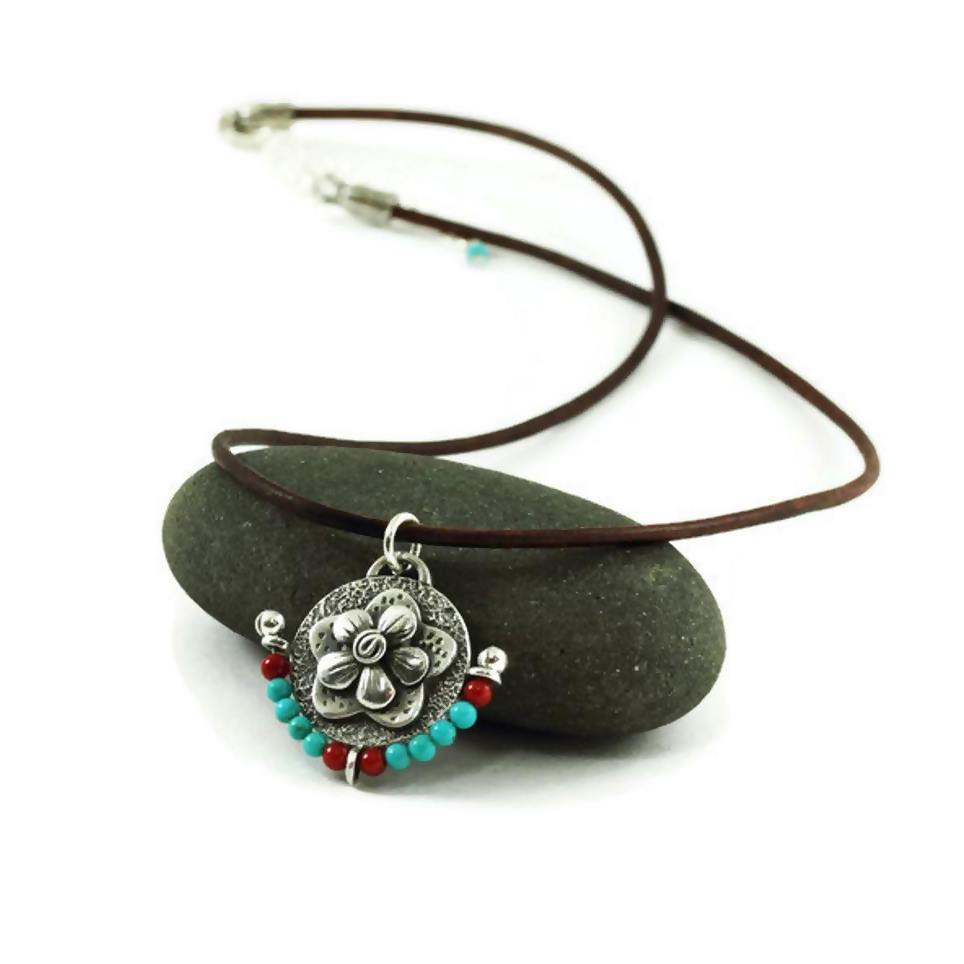 Silver and Turquoise - Southwestern Beauty - Pendant As Seen On Season 4 and 5 of The Fosters