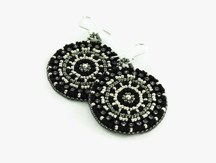 Bead embroidered earrings