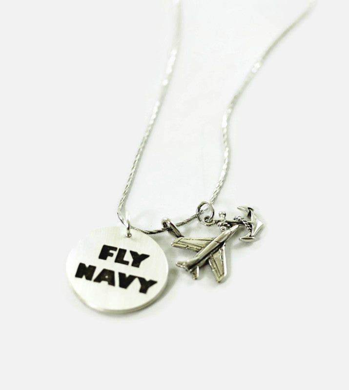 Fly Navy - Navy Pride necklace - Navy Mom Jewelry