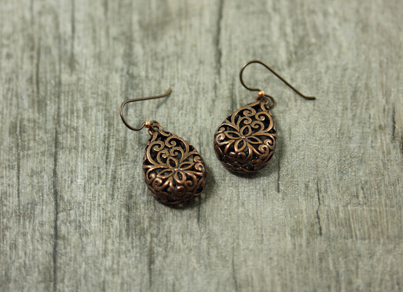 Victorian Floral Filigree earrings as seen on When Calls the Heart
