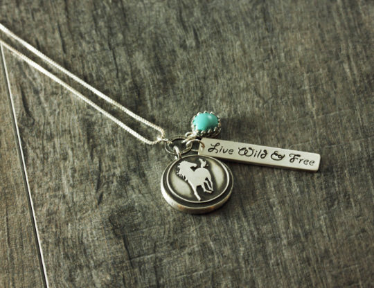 Wild Horses Wax Seal Charm Necklace