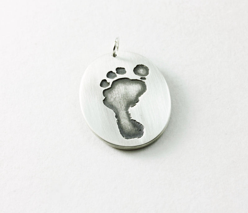 Your Baby's Footprint on a Fine Silver Pendant