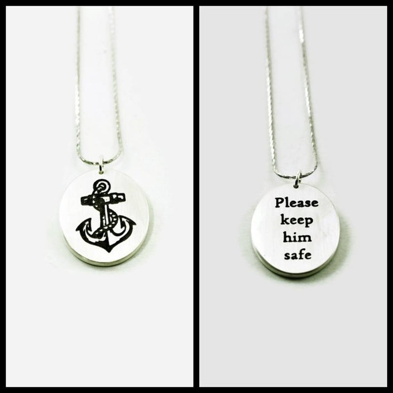Please keep him safe - anchor necklace As seen on Seal Team