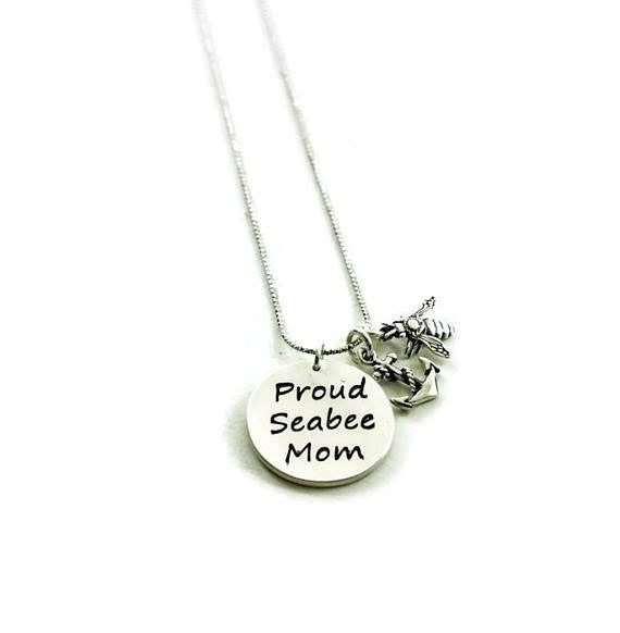 Proud Seabee Mom Necklace